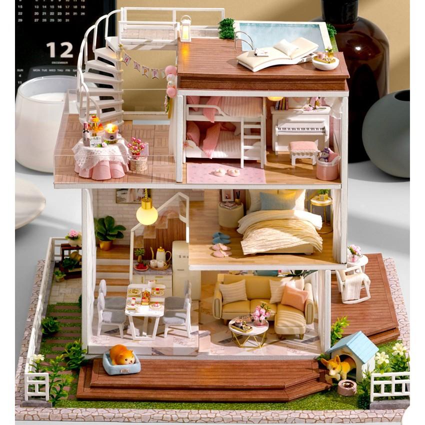 Mô hình nhà DIY Doll House Have a Nice Day Kèm Mica Chống bụi
