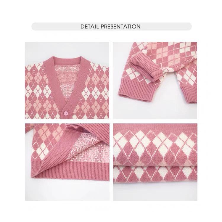 Áo khoác len nữ Cardigan ulzzang cổ chữ v hàn quốc dáng rộng - 031