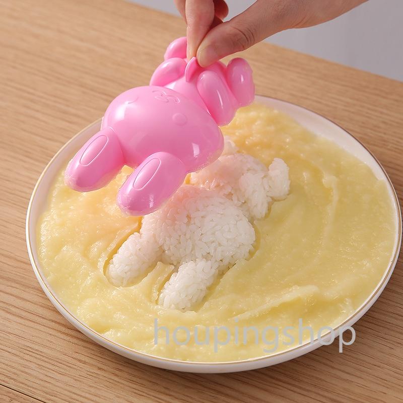 1 Set Khuôn Nhựa Làm Bánh Mì Hình Thỏ Sáng Tạo