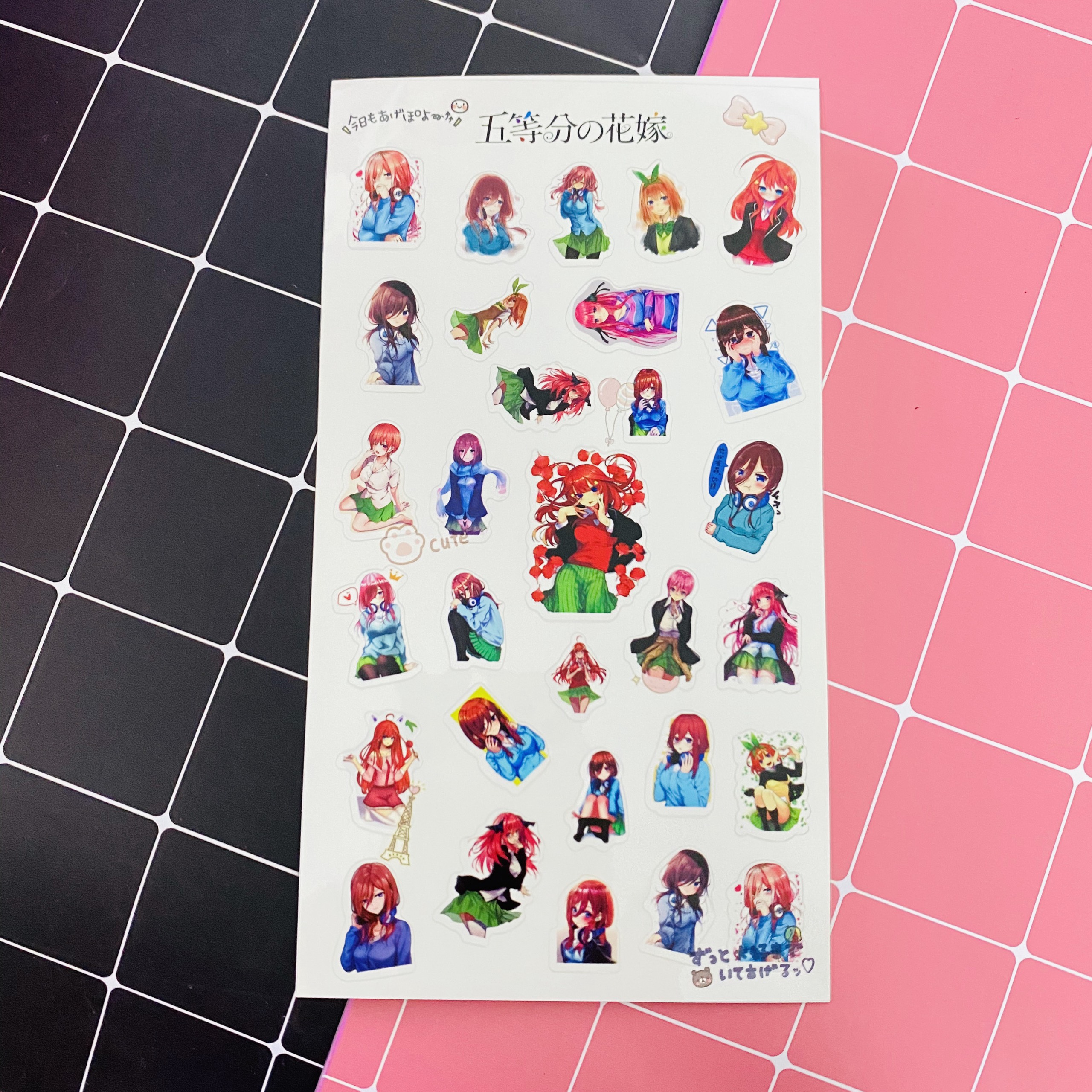 Ảnh dán trong Nhà có 5 nàng dâu Gotoubun No Hanayome 1 tấm sticker album ảnh dán anime chibi idol dễ thương quà tặng trang trí xinh xắn