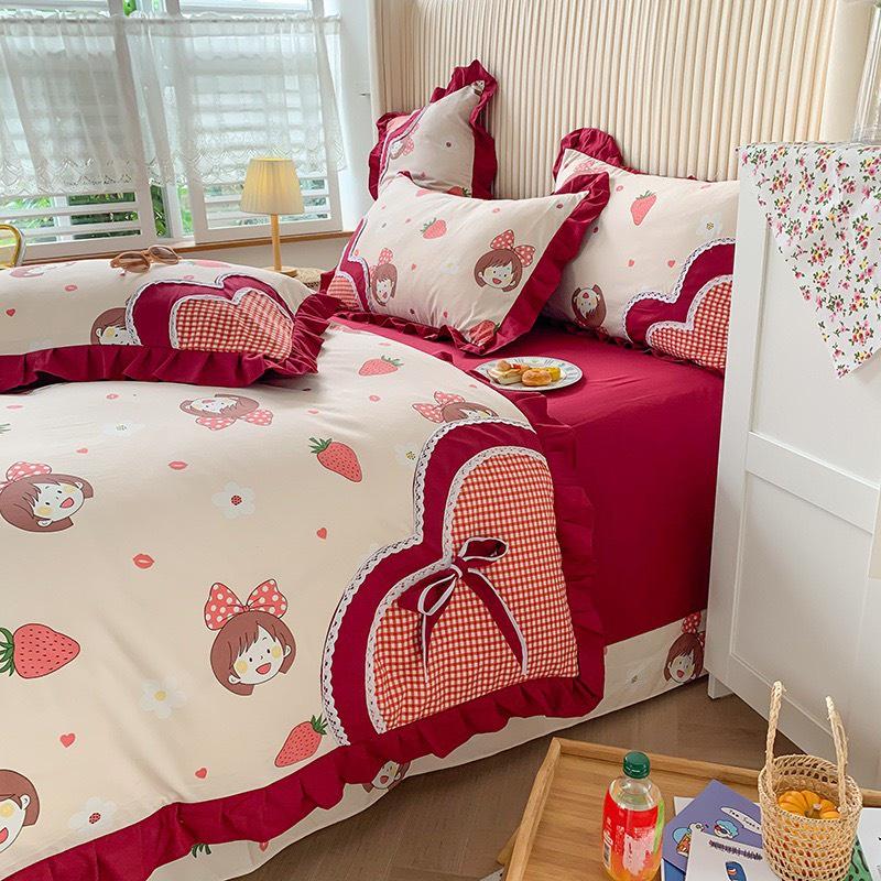 Set ga gối cotton bèo cao cấp mẫu mới 2022 - loại 1