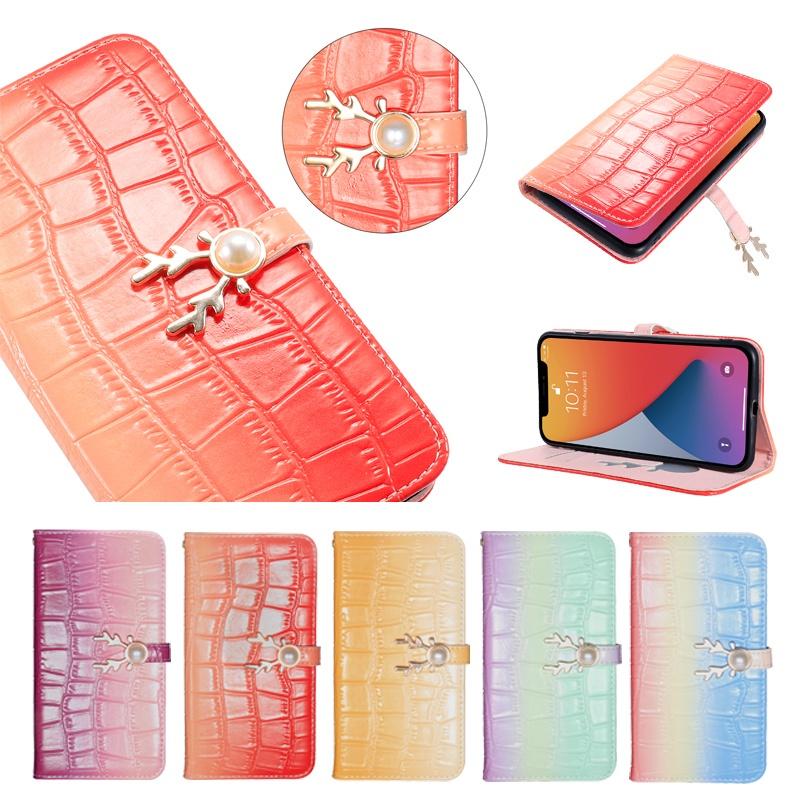 Bao da PU hình ví đựng thẻ có khóa màu gradient cho Samsung Galaxy A03S A10 A21S A31 A40 A41 A50 A70 A51 A71