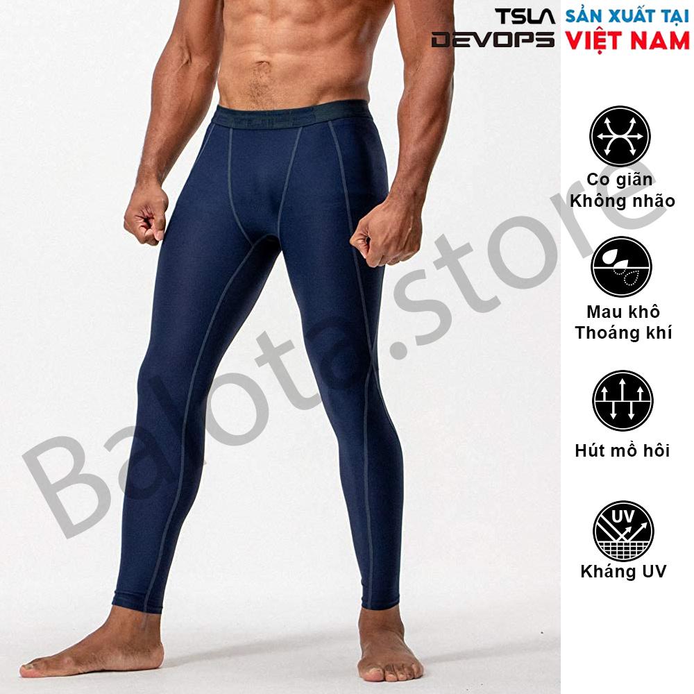 Quần bó cơ có túi DEVOPS form ôm người, chất vải co giãn 4 chiều phù hợp với anh em chơi thể thao, gym, chạy bộ, đá banh