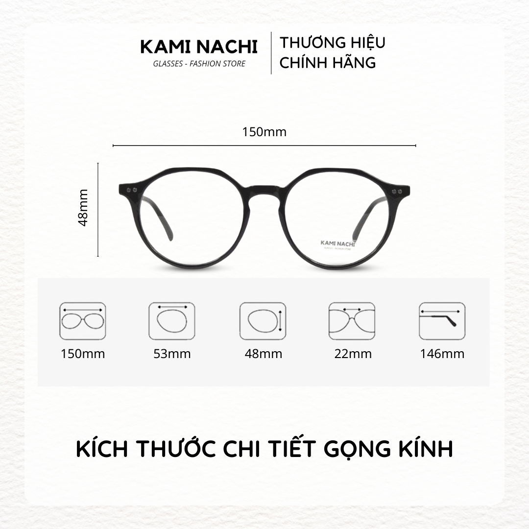 Gọng kính nhựa dáng lục giác KAMI NACHI phong cách Âu Mỹ Z3366