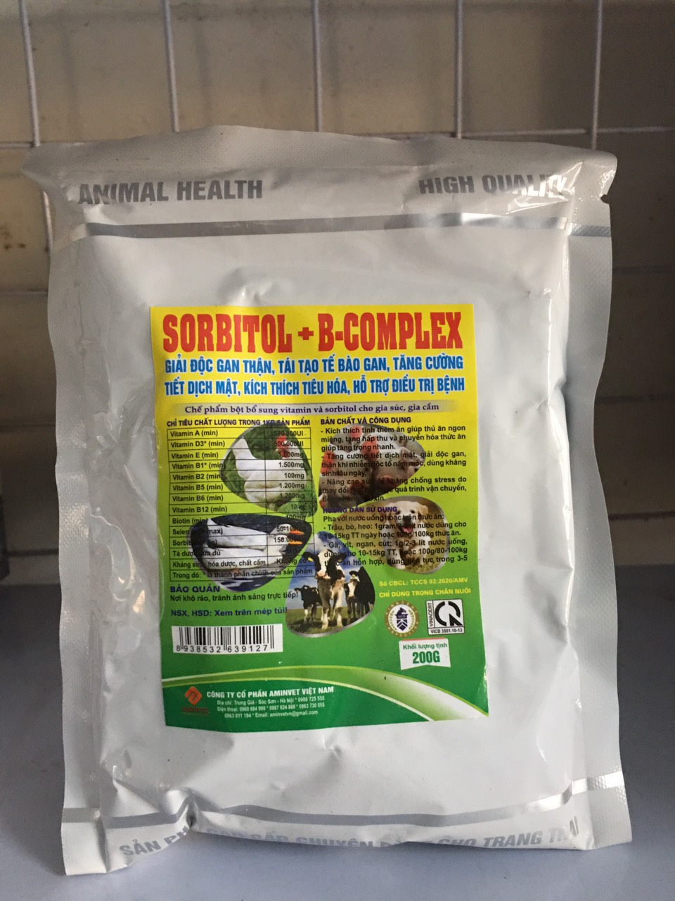 [Thú y] Giải độc gan, kích thích thèm ăn ở vật nuôi Sorbitol b.complex (1kg/túi)