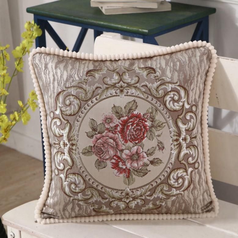 Gối Tựa Lưng | Gối Tựa Sofa, Gối Vuông Trang Trí In Hoạt Tiết Hoa Lá Hiện Đại Kích Thước 48x48 cm