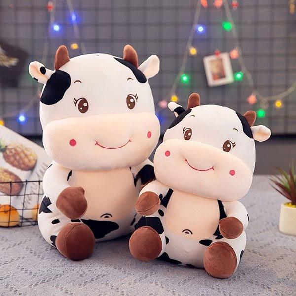 Gấu Bông Bò Sữa đáng yêu, chất nhung mềm mại không xù, không rụng lông.