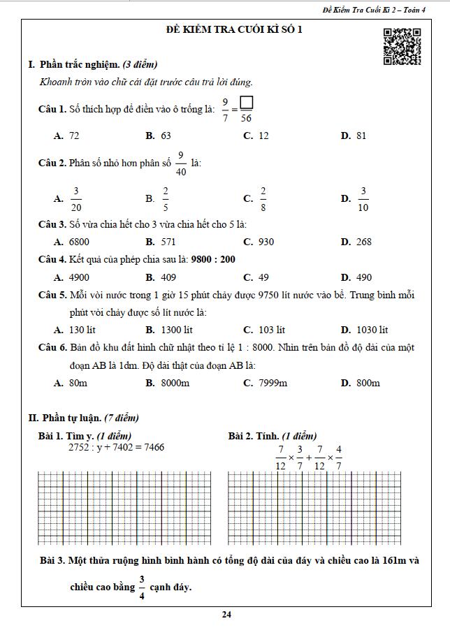 Combo Đề Kiểm Tra Toán và Tiếng Việt 4 - Học Kì 2 (2 cuốn)