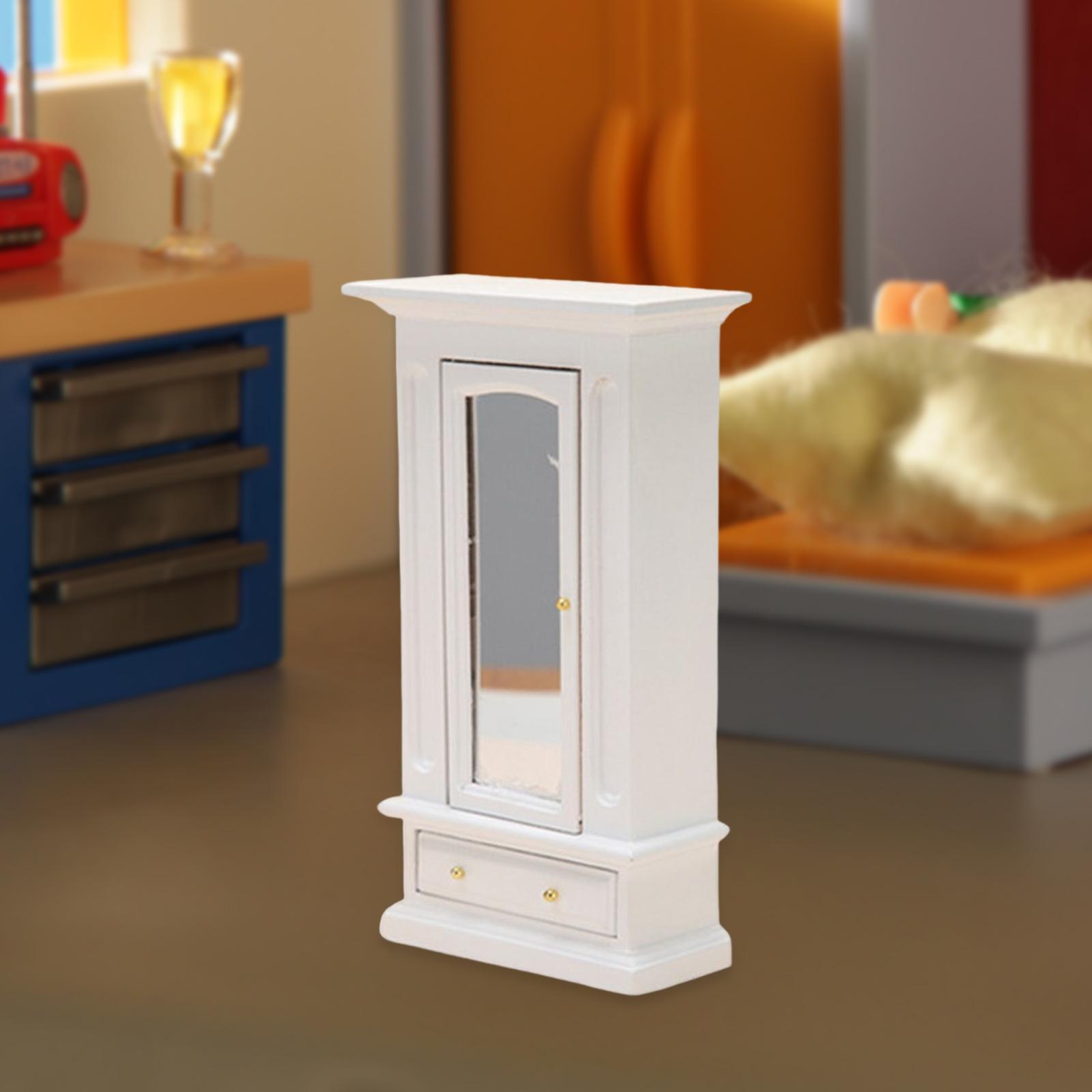 1:12 Dollhouse Wardrobe Storage Stand Model Wooden Model Accessory