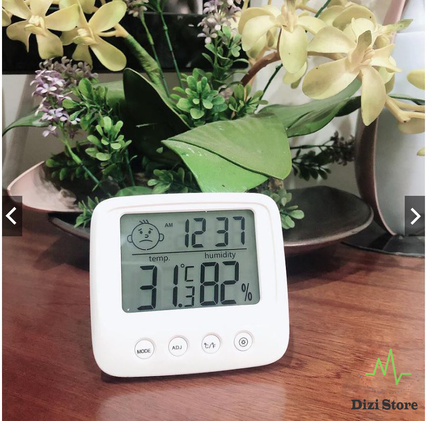 Nhiệt kế đo độ ẩm, máy đo nhiệt độ phòng cho bé - Nhiệt Ẩm Kế Điện Tử 3 Trong 1 - Thương hiệu RiBi - Hàng Chính Hãng
