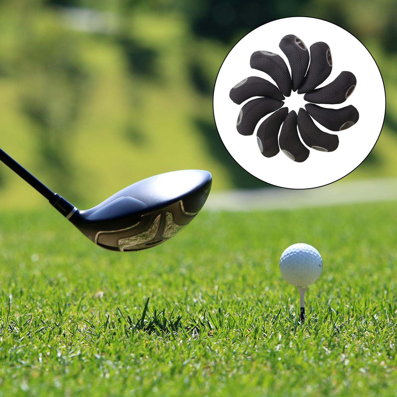 10Pack Golf Iron Headcover Head Covers Black