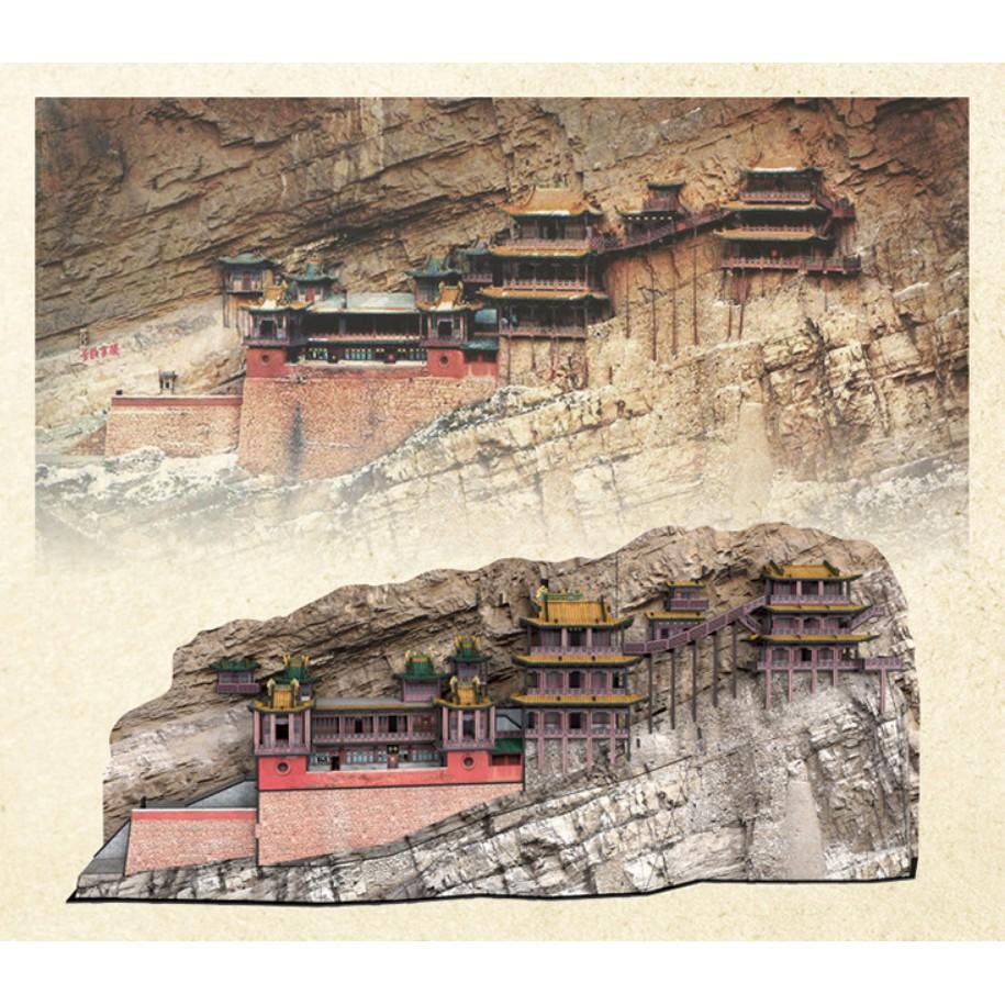 Mô Hình Xếp hình giấy 3D - Tu viện treo - The Hanging Temple - MC204h