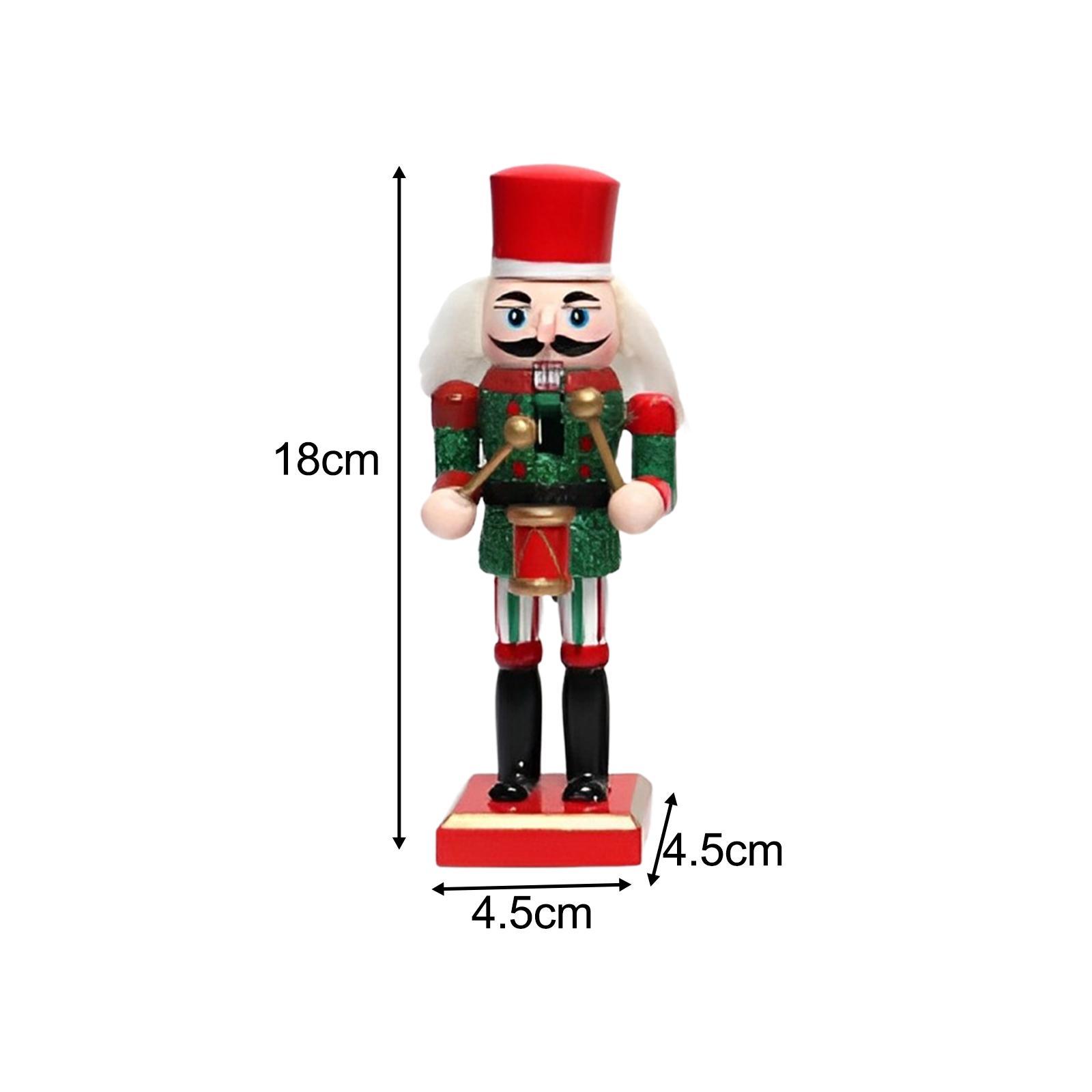 Christmas Nutcracker Figurine Ornament Set Wood Doll for House Warming Party