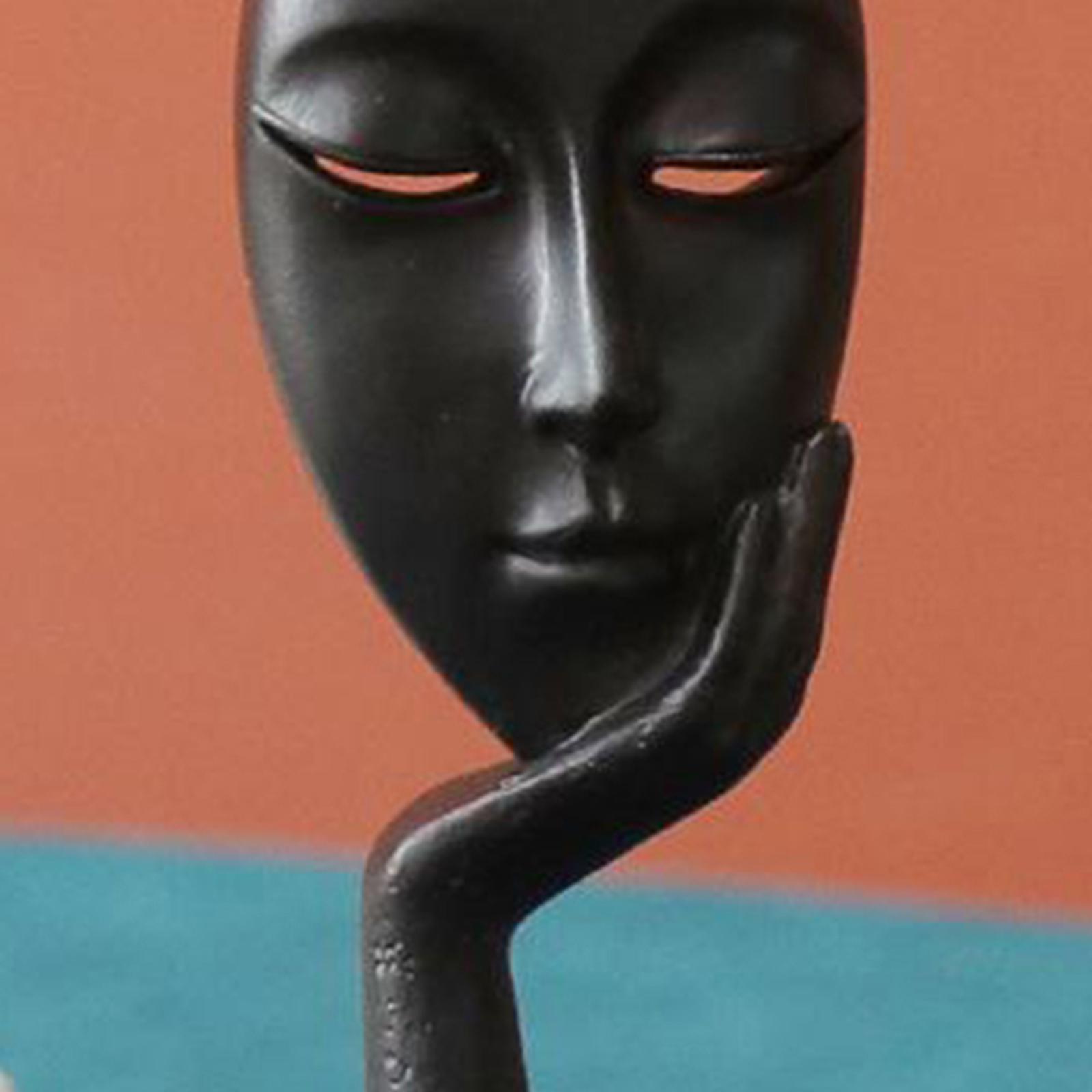 3x Thinker Sculpture Figurine Home Statue Decor