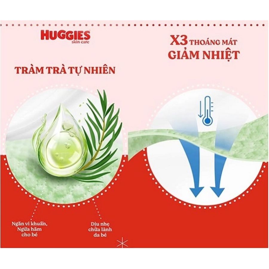 Tã dán Huggies L68 Skin Care Tràm Trà Tự Nhiên Ngừa Hăm Cho Bé Từ 9-14kg - Date luôn mới