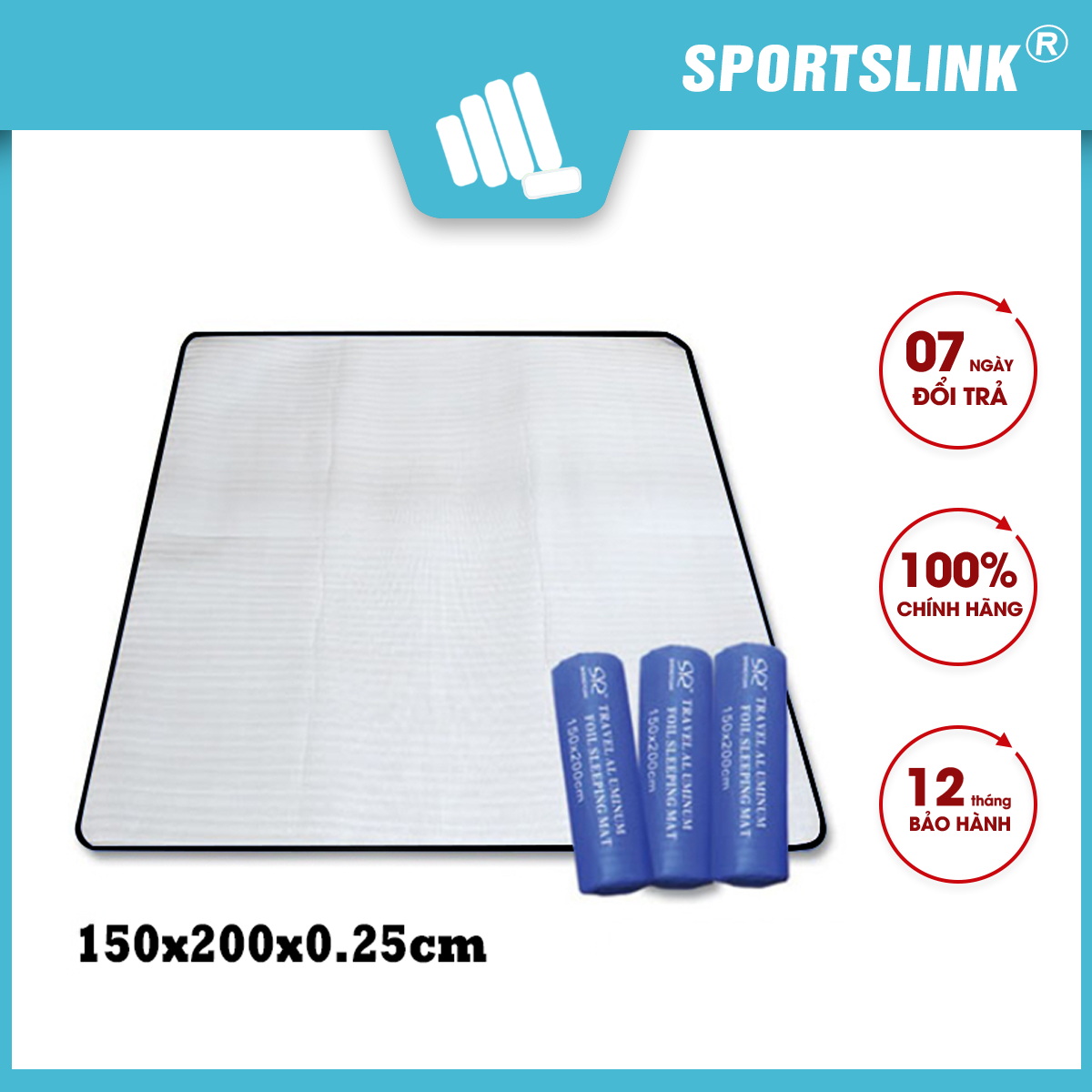 Tấm trải du lịch cách nhiệt chống nước gọn gàng dễ mang theo Sportslink