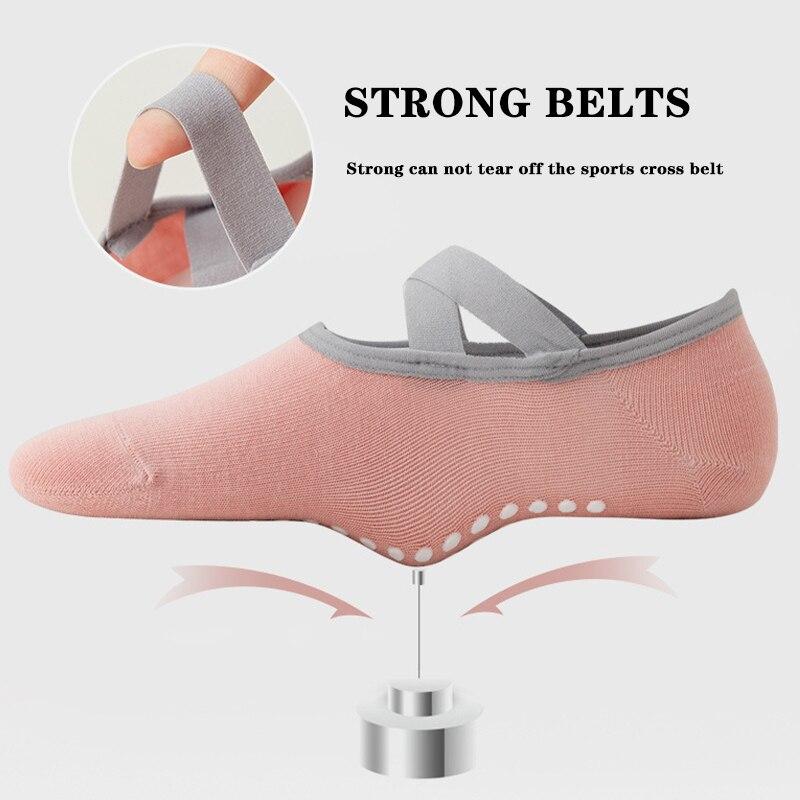 Phụ nữ Yoga vớ không trượt cotton cotplates vớ nữ múa ba lê nhảy múa thể thao chống trượt cắm trại tập thể dục mắt cá chân Color: YJMP03