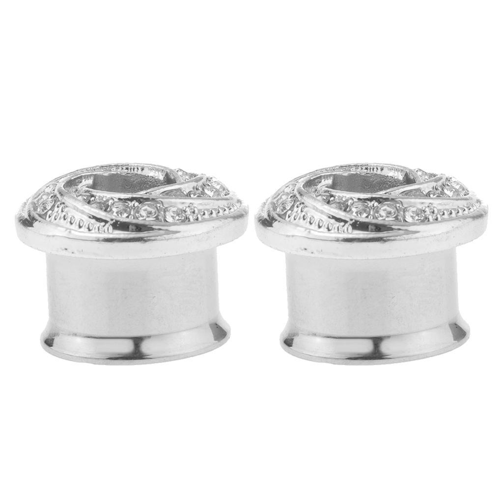 2PCS Stainless Piercing Round Ear Expanders Ear Piercing Tunnels Jewelry