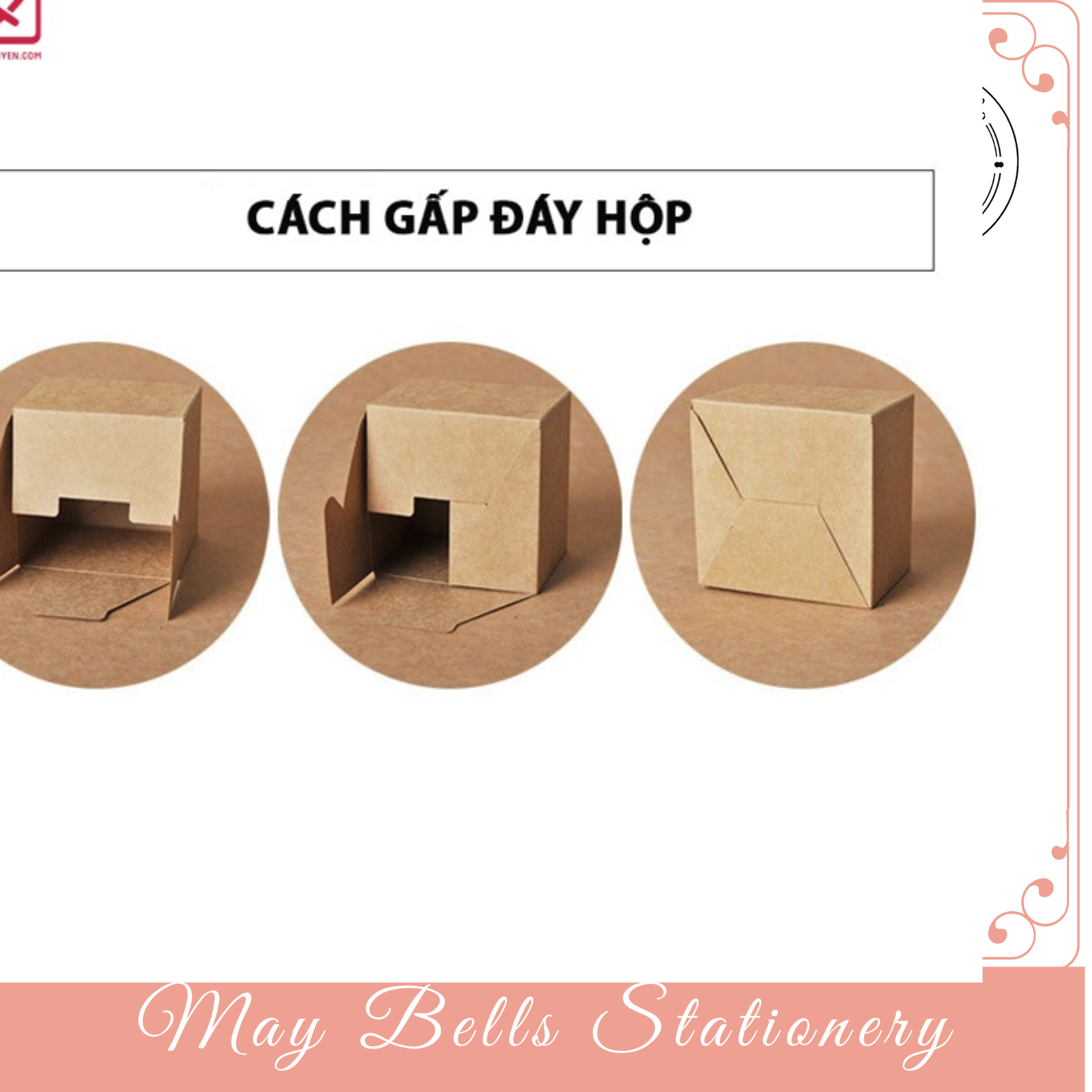 Hộp Quà Vuông Kraft Đựng Quà Tặng, Đồ Handmade Trang Sức Màu Pastel Phong Cách Hàn Quốc Kèm Dây Thắt Nơ Kích Thước 9x9x5cm