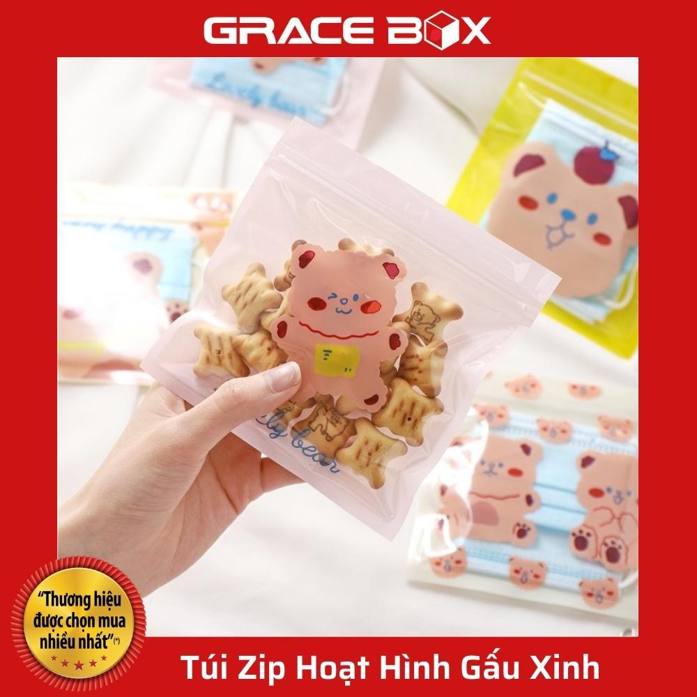 Set 10 Túi Zip Hoạt Hình Gấu Xinh Xắn