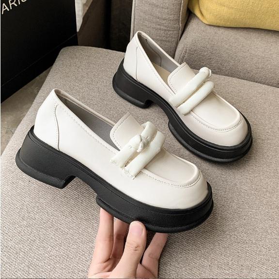 Hàng đang về Giày Loafer/oxford Đế Bánh Mì 5Cm Kiểu Dáng Độc Lạ G174