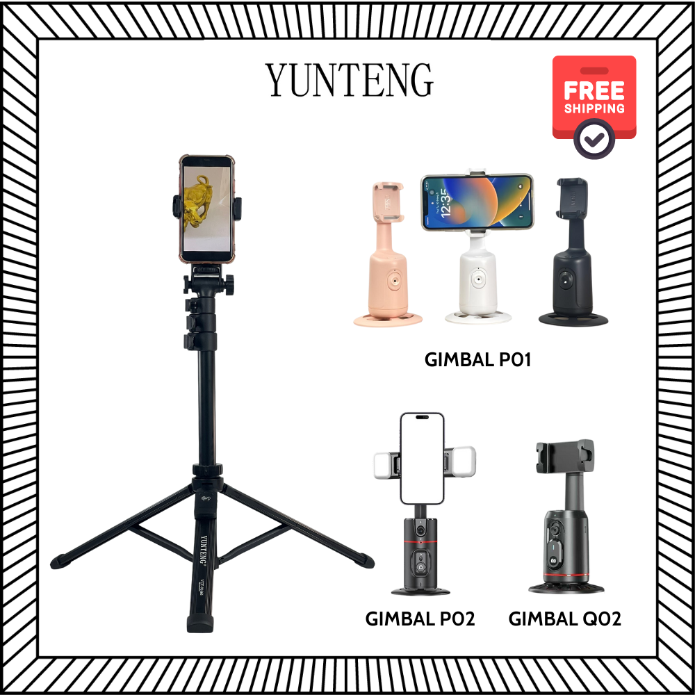 Combo gậy chụp ảnh Yunteng VCT 91666 và Gimbal điện thoại xoay tự động 360 độ - Hàng chính hãng