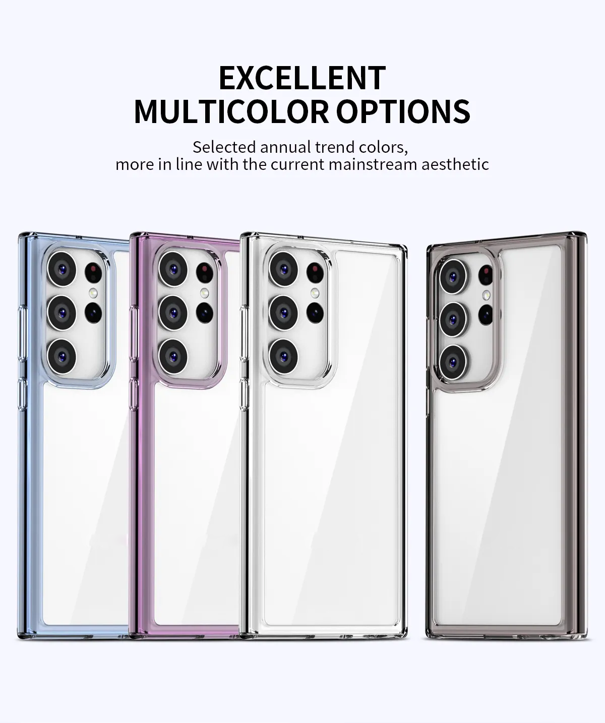 Ốp lưng trong suốt viền màu cho Samsung Galaxy S23 Ultra hiệu Likgus Simple But Unique chống sốc, chống chịu mọi va đập- Hàng nhập khẩu