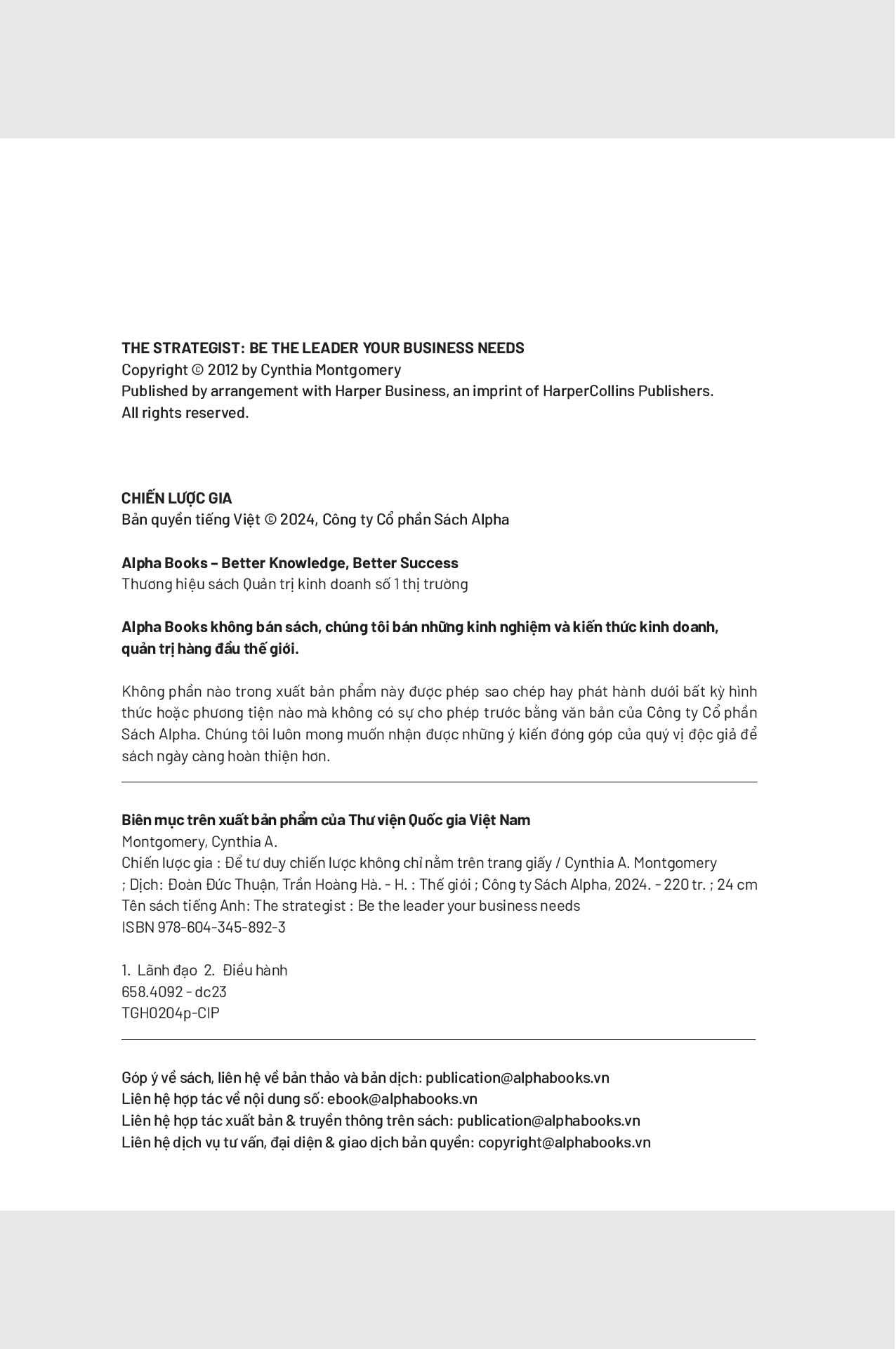 The Strategist - Chiến Lược Gia - Để Tư Duy Chiến Lược Không Chỉ Nằm Trên Trang Giấy - AL
