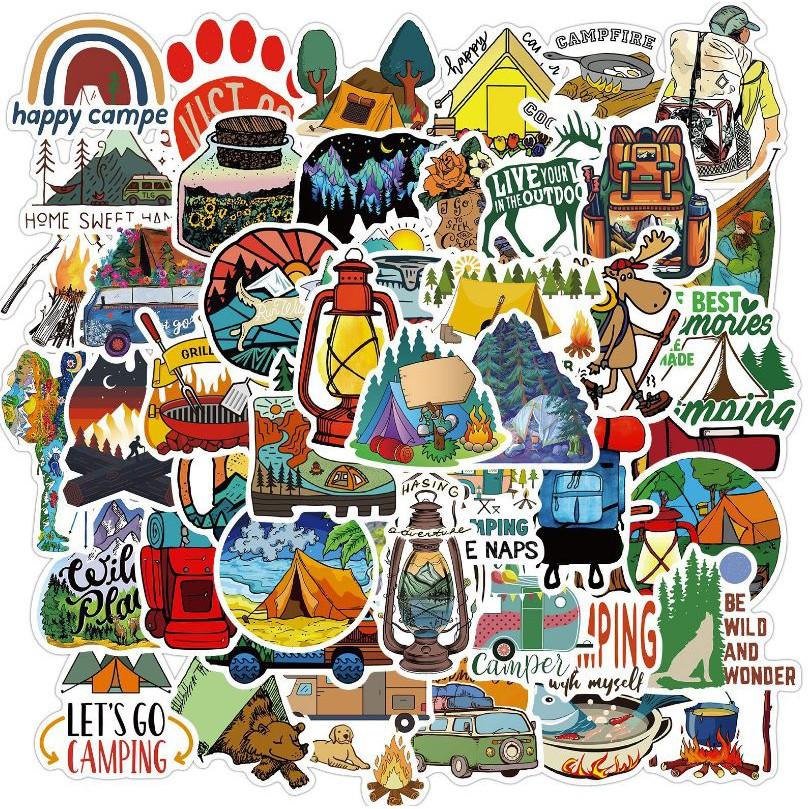 Sticker dán cao cấp Cắm Trại Ngoài Trời Cực COOL ms#205