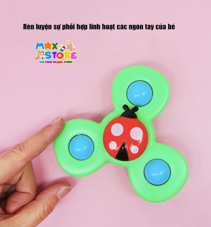 Bộ 3 Con Quay Spinner Đồ Chơi Trong Nhà Chong Chóng Gắn Tưởng Có Tiếng Lục Lạc - Mẫu Dày Đẹp