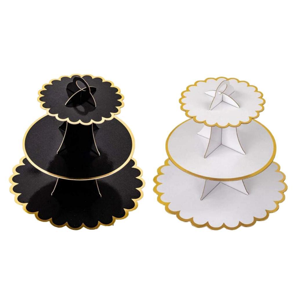 2Pcs Dessert Cupcake Stand 3 Tier Cake Food Display Tower Baby Shower Kids Party