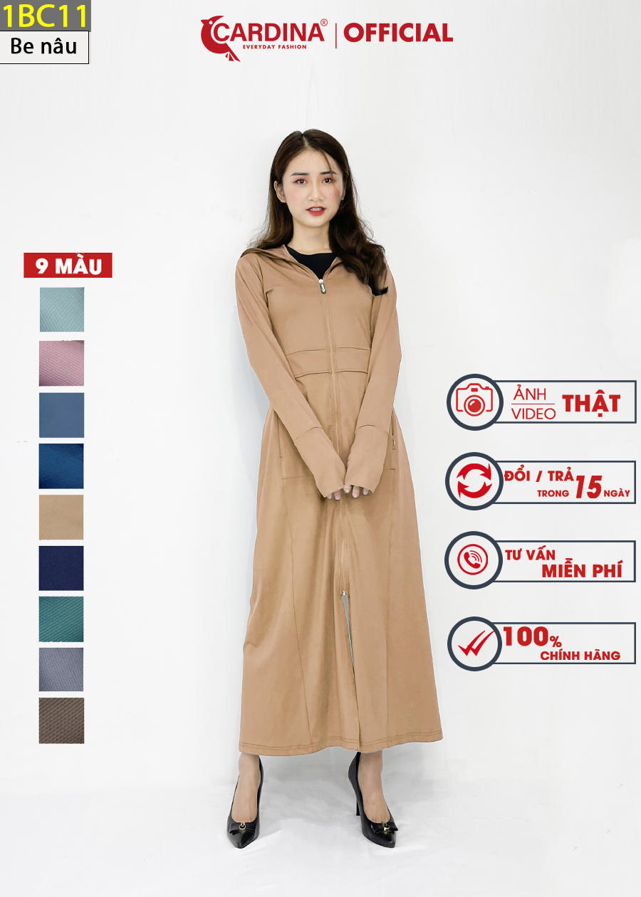 Áo Choàng Chống Nắng CARDINA 2 Lớp Chất Thun Lạnh 1BC – Be – 1BC11 – XXL  67 – 75 kg