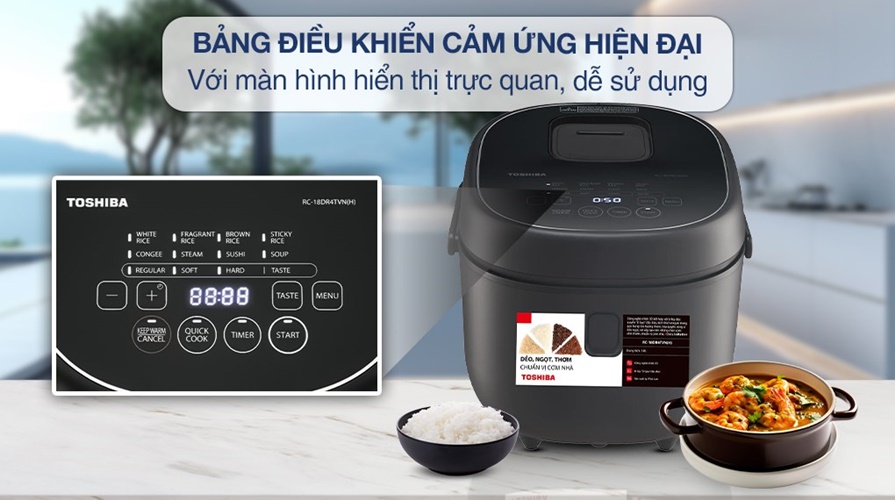 NỒI CƠM ĐIỆN TỬ 1.8L TOSHIBA RC-18DR4TVN - Hàng chính hãng
