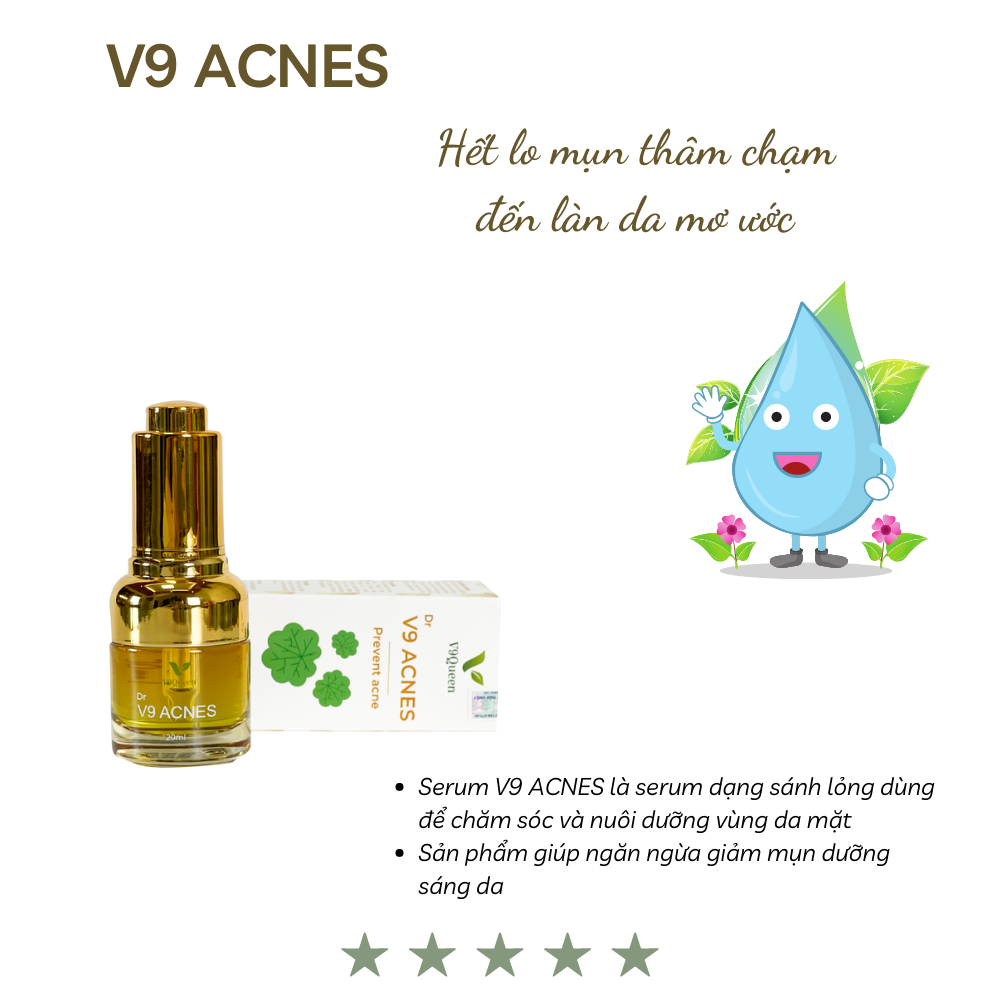 Serum Xóa Mụn V9Queen, Giúp Mờ Thâm Nám Dưỡng Trắng Da 20ml