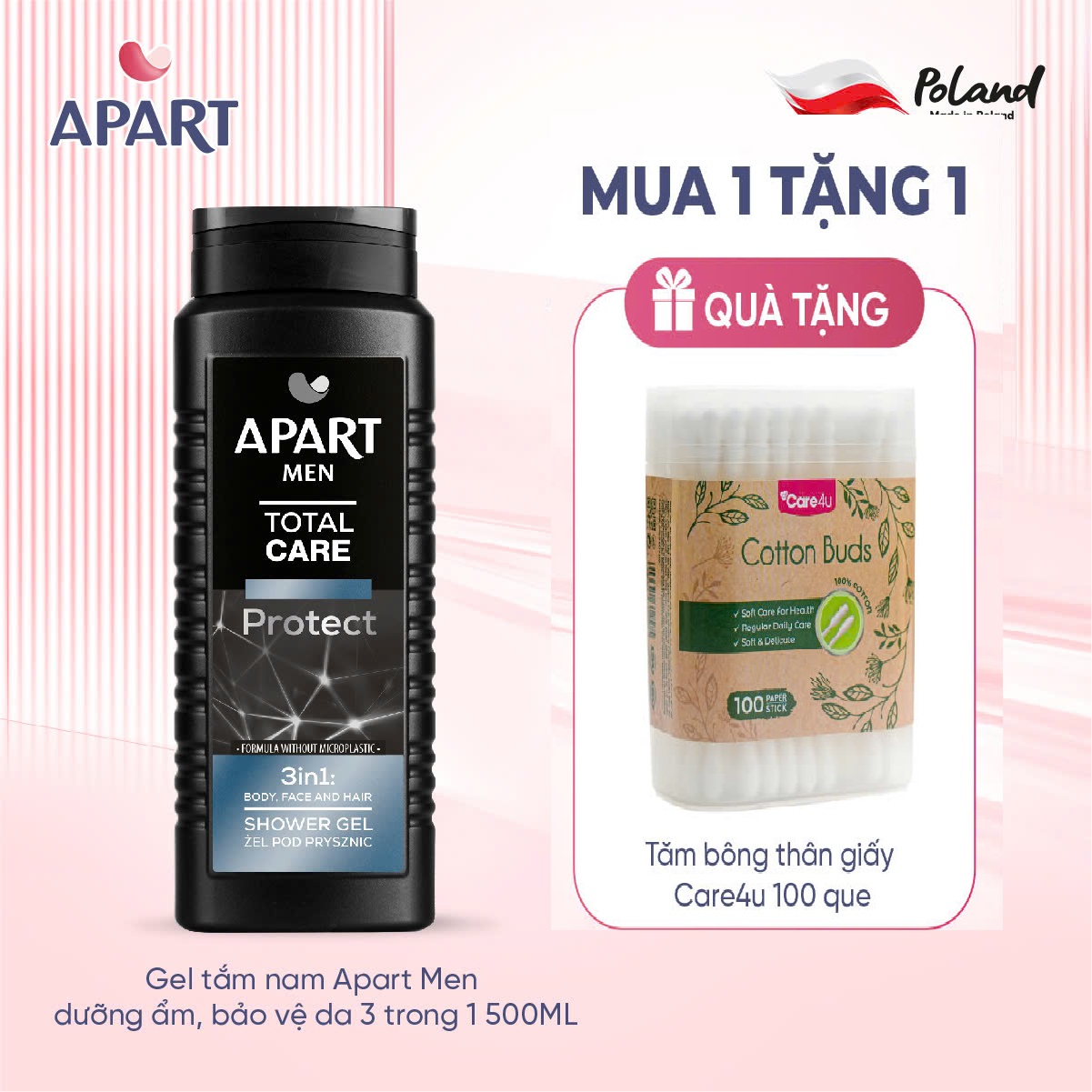 Gel tắm nam Apart Men dưỡng ẩm, bảo vệ da đặc biệt lưu hương 500ML