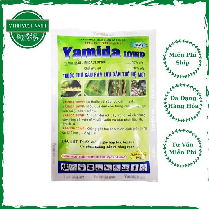Thuốc trừ sâu YAMIDA 10WP lưu dẫn trừ bọ trĩ, rầy nâu, hiệu quả diệt côn trùng cao, hiệu lực kéo dài, an toàn đối với cây trồng - gói 100g