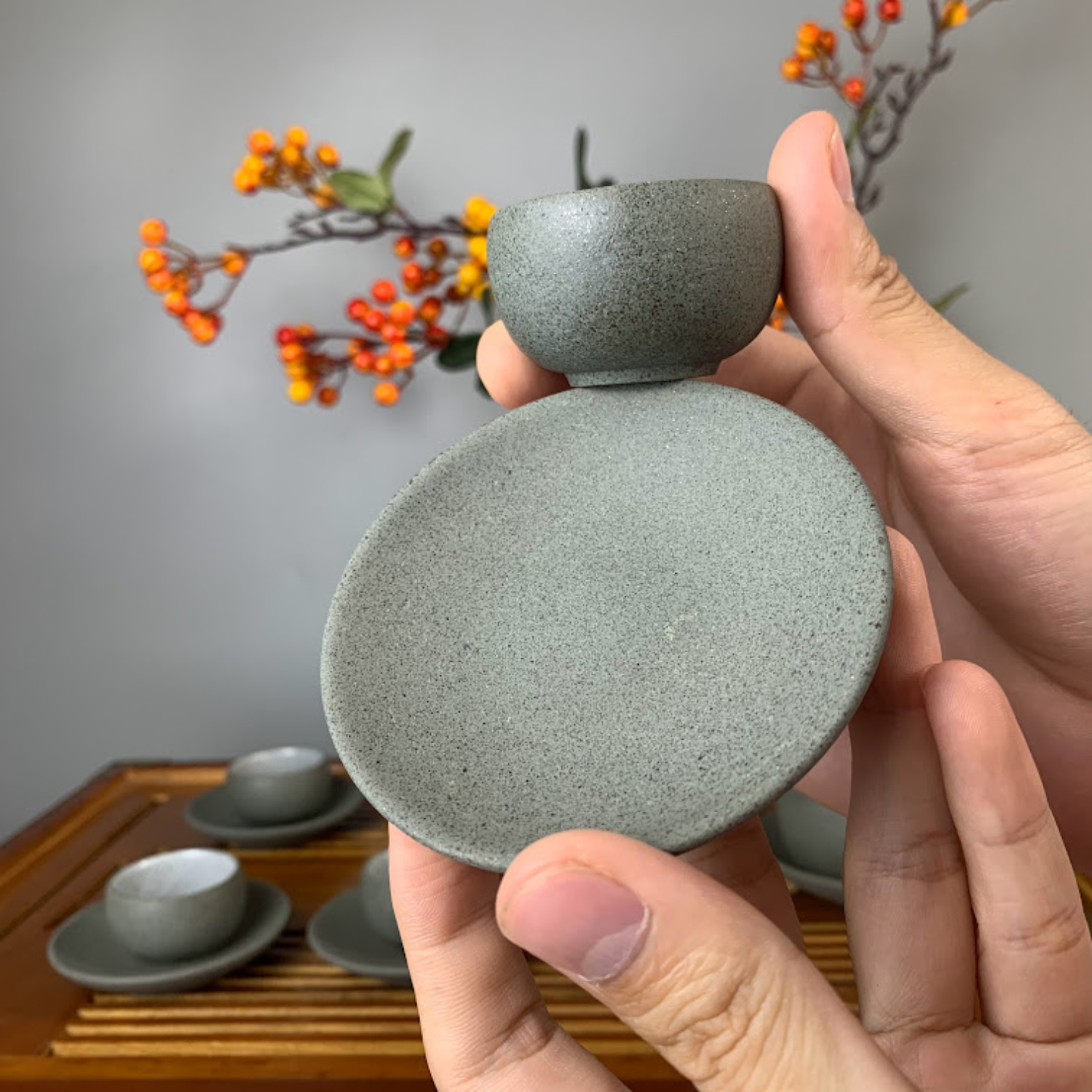 Bộ ấm chén uống trà cao cấp , bộ ấm trà Bát Tràng - hoàng sa tần quyền