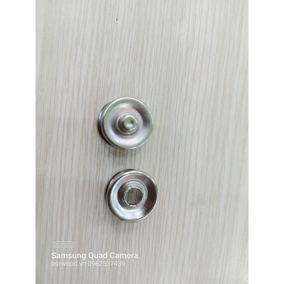 Nút bấm 5 chấu Cúc áo 4 thành phần Bằng thau không gỉ Màu bạc Size lớn 13mm, 15mm, 17mm, 20mm Bịch 10 bộ
