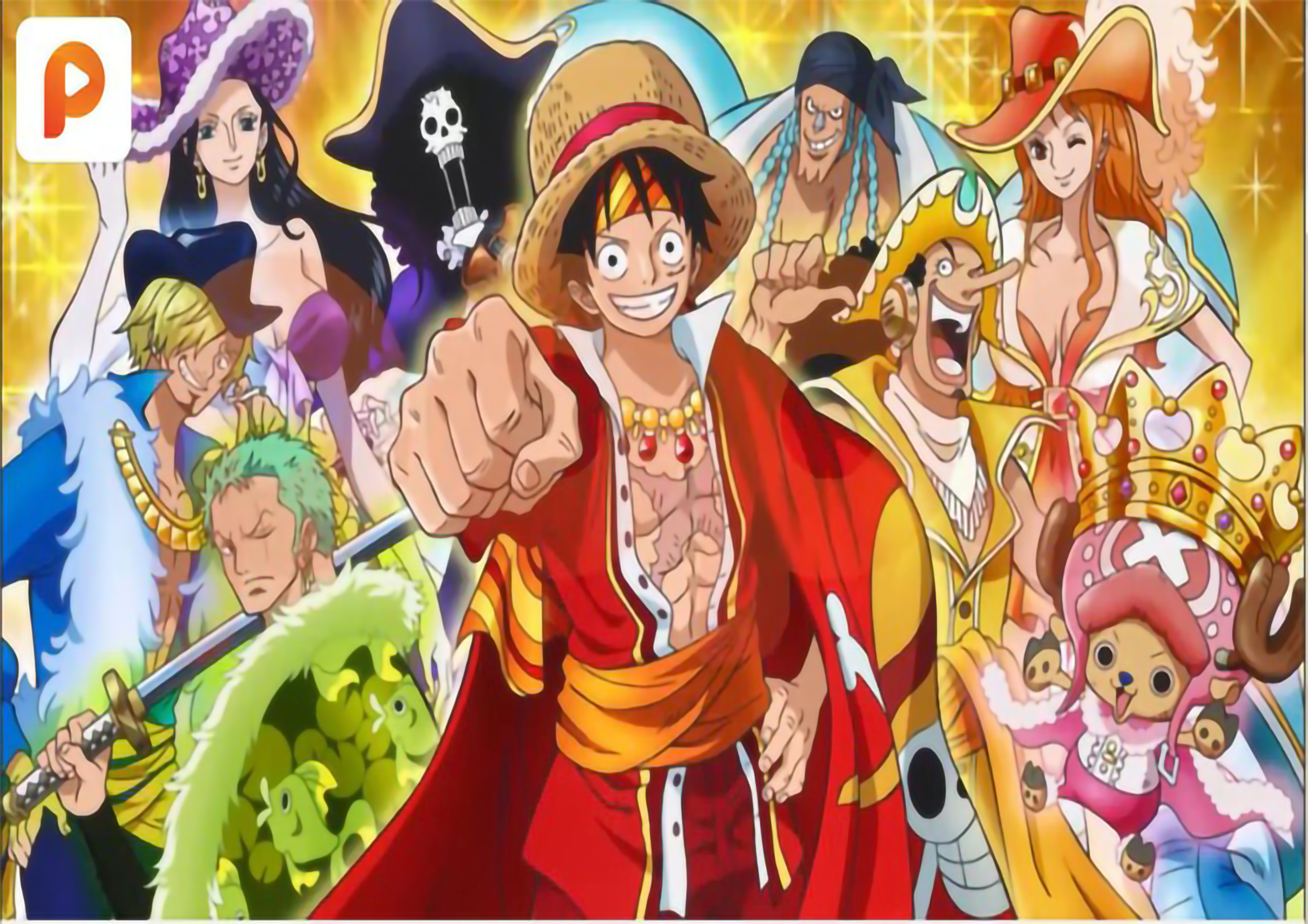 Bộ 10 bức tranh decal dán tường one piece luffy