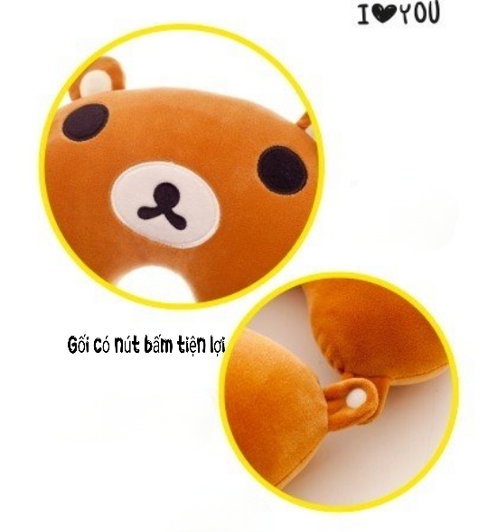 Gối kê cổ Du Lịch Mèo Kitti gối có nút bấm tiện lợi