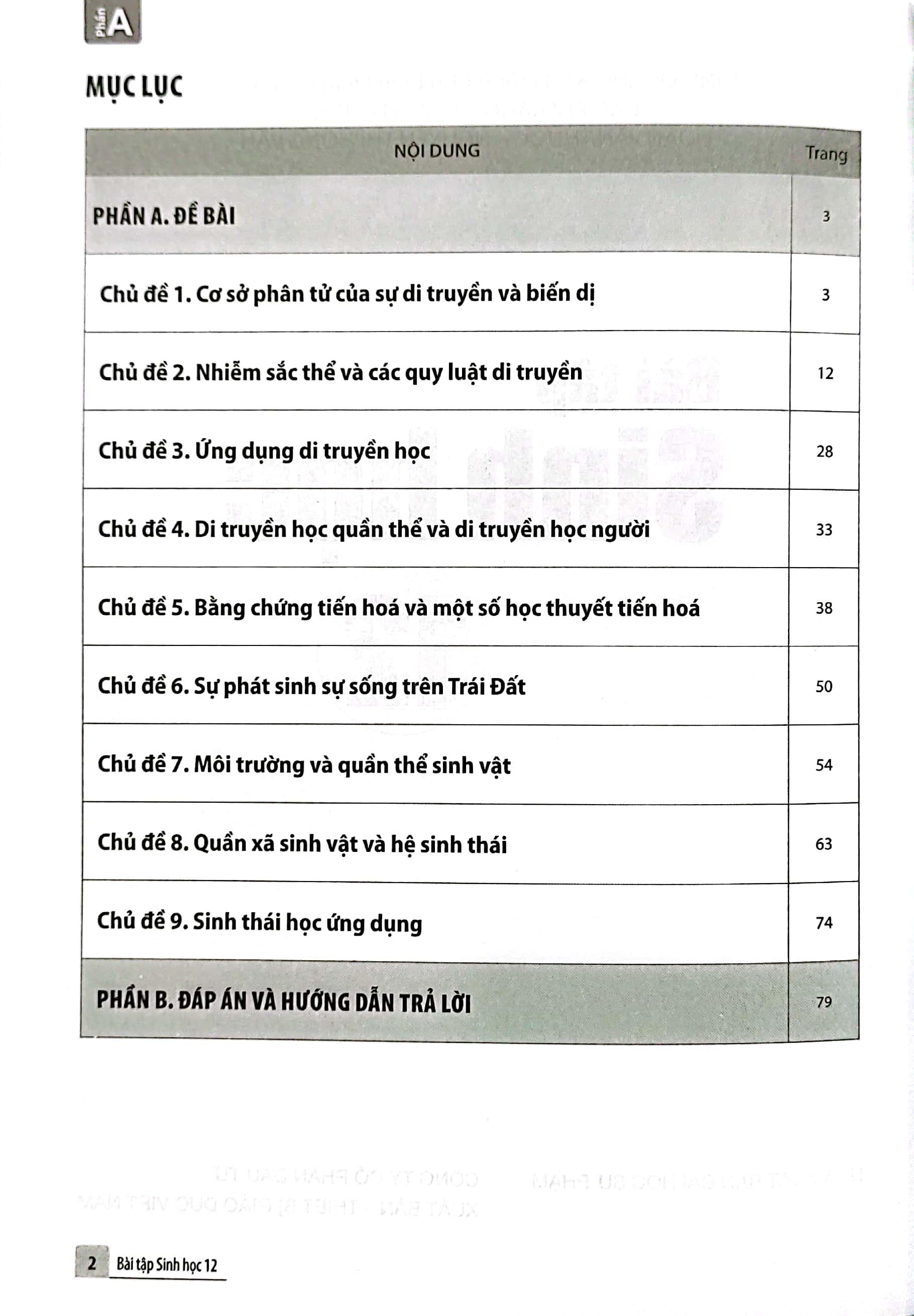 Bài Tập Sinh Học 12 (Cánh Diều) (Chuẩn)