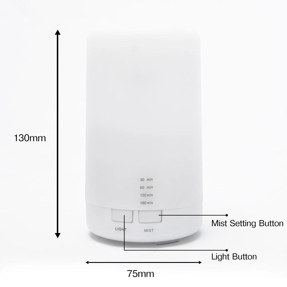 125ML Mini Máy Tạo Độ Ẩm Không Khí Siêu Âm Thanh USB Hương Thơm Khuếch Tán Led 7 Màu Đèn Ngủ Xông Tinh Dầu Cho Nhà Xe Ô Tô văn Phòng