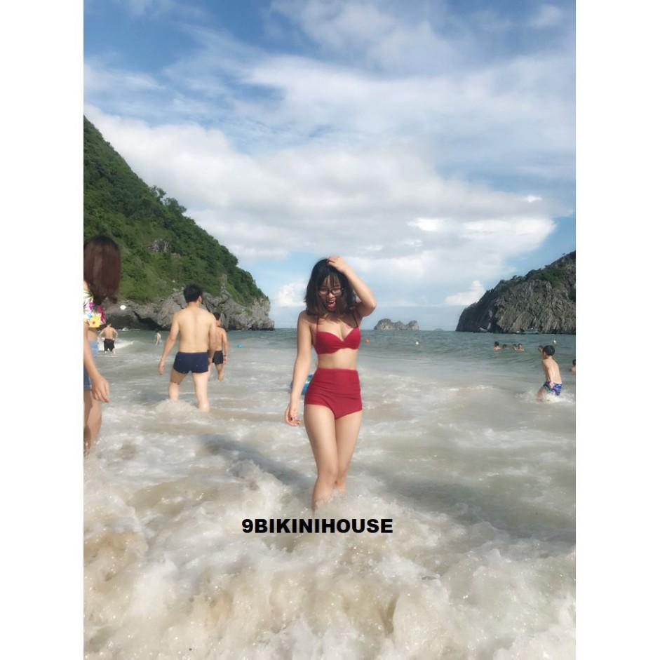 freeship Bikini 2 mảnh xoắn đỏ