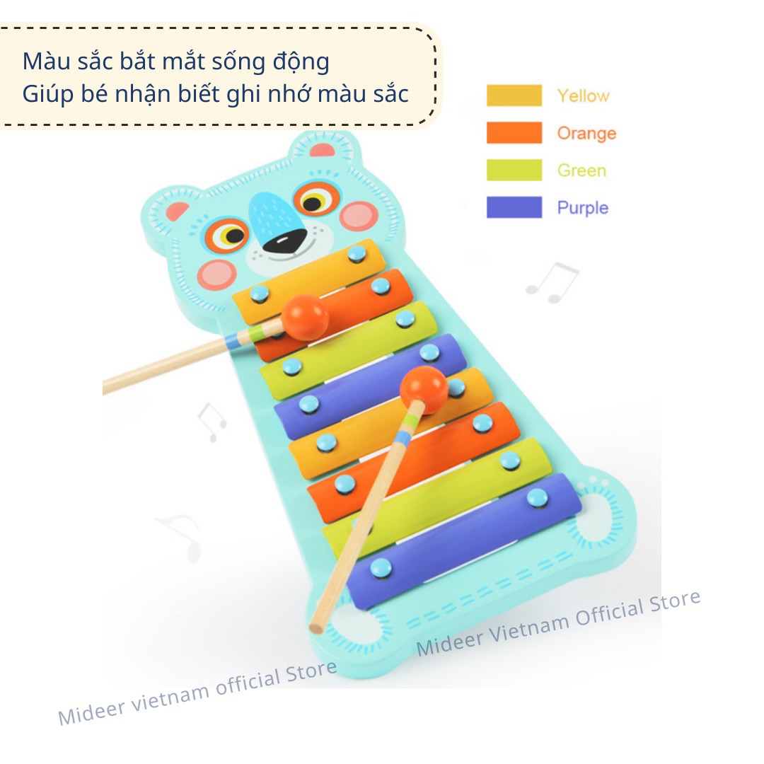 Đàn Xylophone 8 nốt gõ âm thanh chuẩn Mideer Xylophone cho bé 1 2 3 4 5 Tuổi