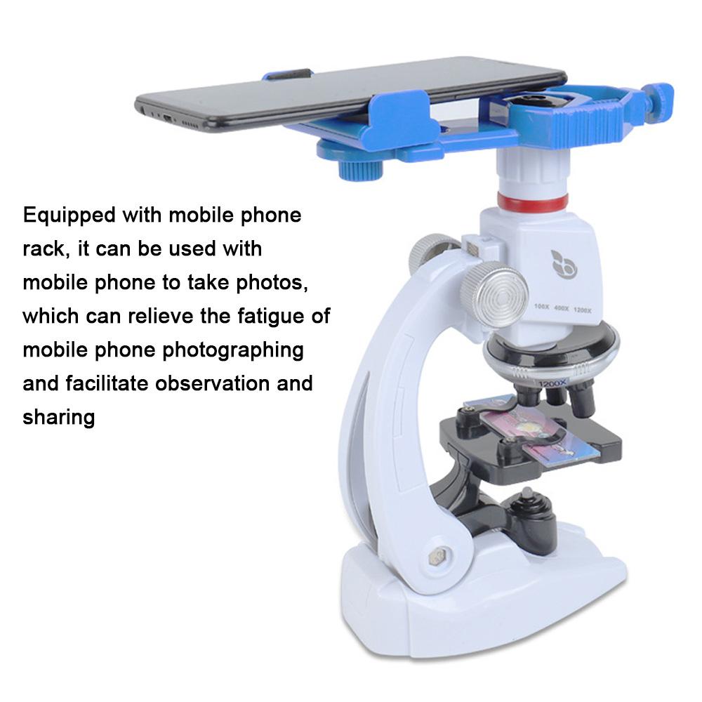 Children's Microscope Suit With Mobile Phone Holder Simulation High Definition 1200 Times Microscope Science And