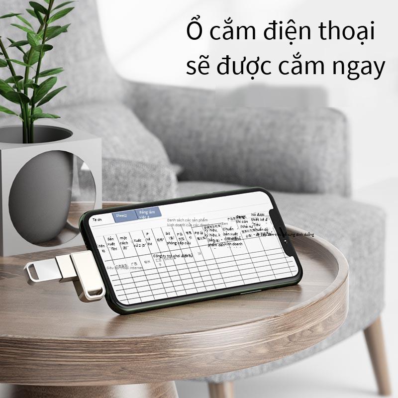 Phong cách mới nhất phù hợp với bộ chuyển đổi Apple OTG type-C điện thoại di động đĩa U đầu nối đôi kim loại xoay quà tặng otg đĩa U