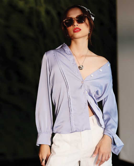 Áo Sơ Mi Lụa Maddison TOP173 Thời trang thiết kế Hity