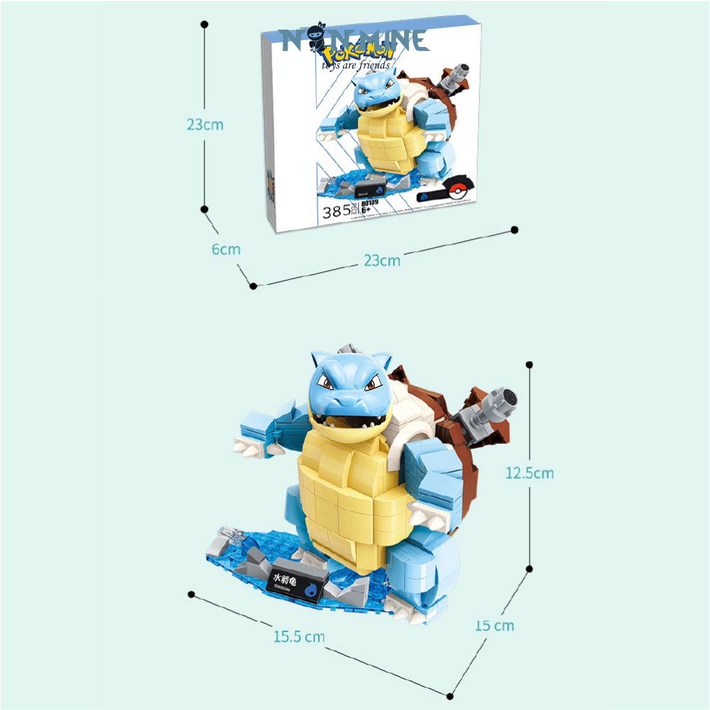 Đồ Chơi Lắp Ráp Pokemon Pikachu Rùa Blastoise 385 Chi Tiết B0109 Cho Trẻ Từ 6 Tuổi