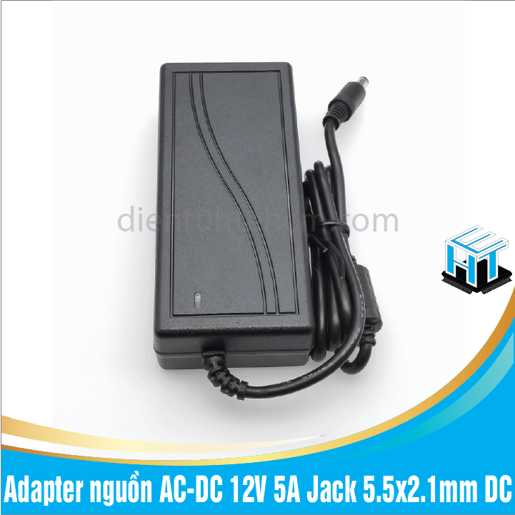 Adapter nguồn AC-DC 12V 5A Jack 5.5x2.1mm DC