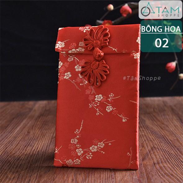 SET 2 Bao lì xì đám cưới vải đỏ cao cấp